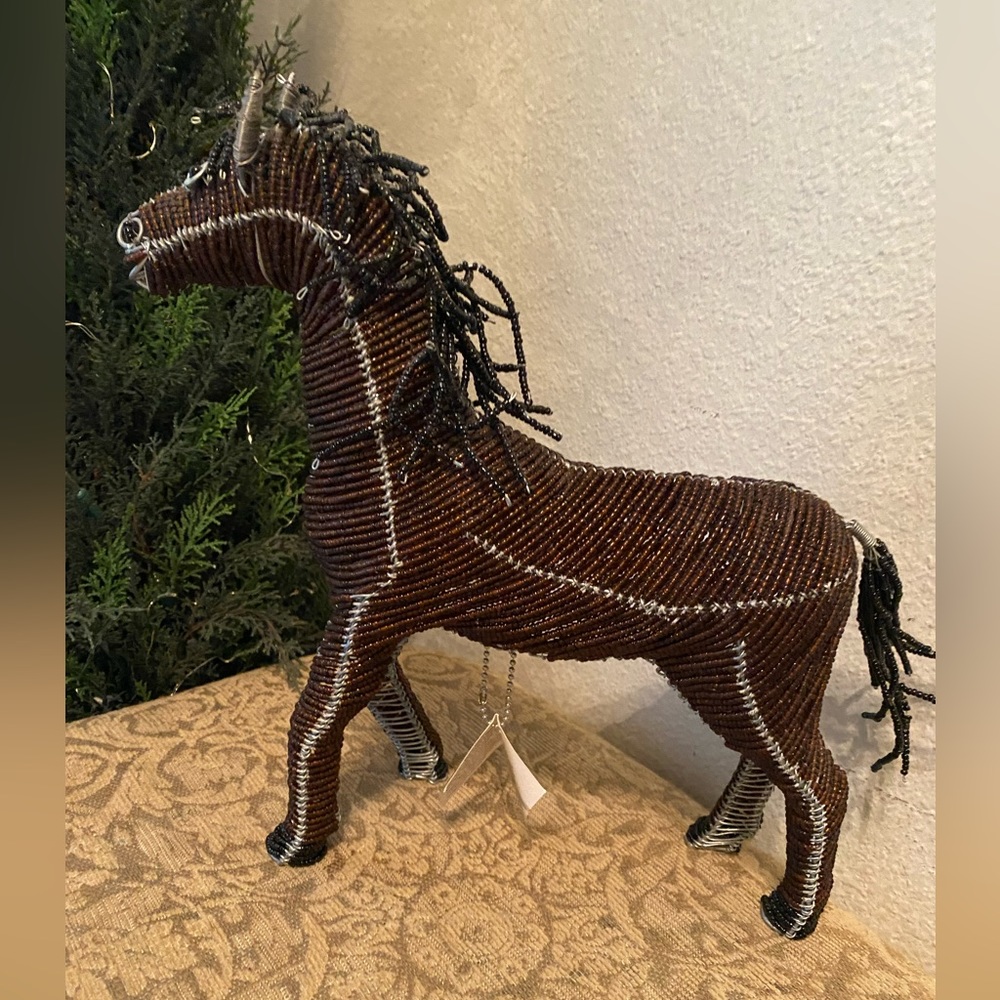 Beadworx Brown Horse with Black Tail and Mane. NWT.